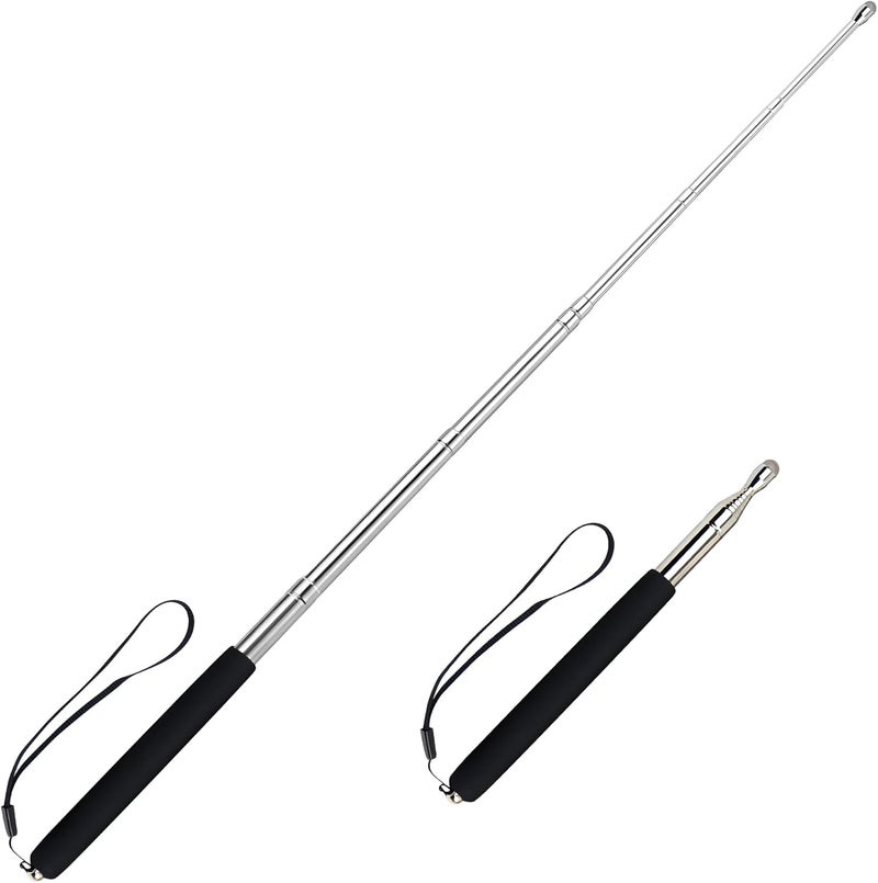 LYMXsd Retractable Teacher Pointer, Pointer Stick with Stylus Smooth Sensitive Tablet Pen, Pointers for Classroom, Teacher Coach Presenter Pointer, Pointer Finger Stick, Black(with Lanyard) - Image 1
